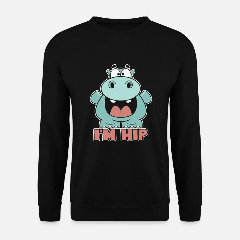 Hippo Cute Hippo - Unisex Sweatshirt - black