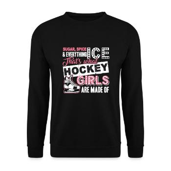 Eishockey Eishockey Mädchen - Unisex Pullover - Schwarz - Vorne - Alina (178cm) & Michal (187cm)