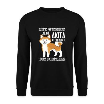 La vie sans chemise Akita - Sweat-shirt Unisexe - noir - Devant - Alina (178cm) & Michal (187cm)