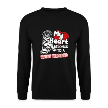 Mon cœur appartient à un Saint Bernard - Sweat-shirt Unisexe - noir - Devant - Alina (178cm) & Michal (187cm)