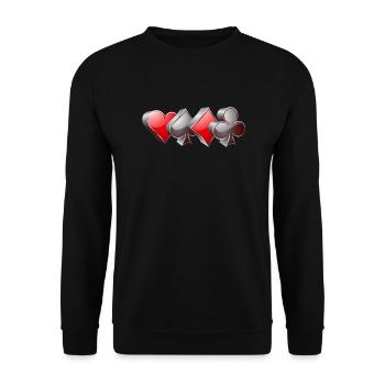 Poker Color Poker - Unisex Sweatshirt - black - Front - Alina (178cm) & Michal (187cm)