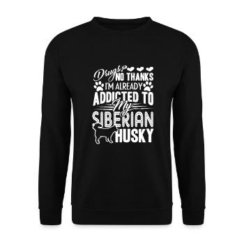 Husky sibérien accro à mon husky sibérien - Sweat-shirt Unisexe - noir - Devant - Alina (178cm) & Michal (187cm)