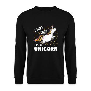 Licorne je suis une licorne - Sweat-shirt Unisexe - noir - Devant - Alina (178cm) & Michal (187cm)