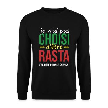 Cadeau pour rasta | rasta chanceux | cadeau drôle - Sweat-shirt Unisexe - noir - Devant - Alina (178cm) & Michal (187cm)
