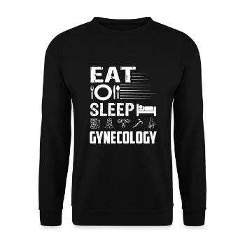 Gynecologist Eat Sleep Gynecology - Unisex Sweatshirt - black - Front - Alina (178cm) & Michal (187cm)