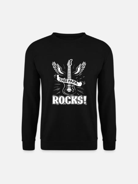 Guitar Guitar Papa Rocks - Unisex Sweatshirt - black