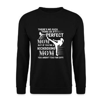 Kickboxing Kickboxing Mom - Unisex Sweatshirt - black - Front - Alina (178cm) & Michal (187cm)