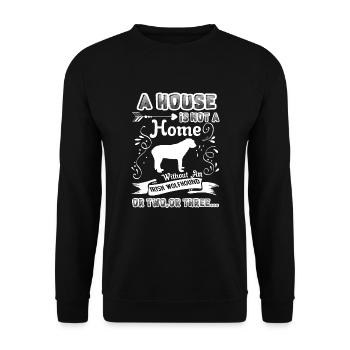 Irish Wolfhound Home Without Irish Wolfhound - Unisex Sweatshirt - black - Front - Alina (178cm) & Michal (187cm)