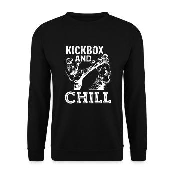 Kickboxing Kickbox And Chill - Unisex Sweatshirt - black - Front - Alina (178cm) & Michal (187cm)