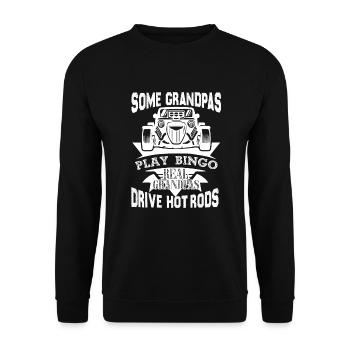 Hot Rod Real Grandpas Drive Hot Rods - Unisex Sweatshirt - black - Front - Alina (178cm) & Michal (187cm)