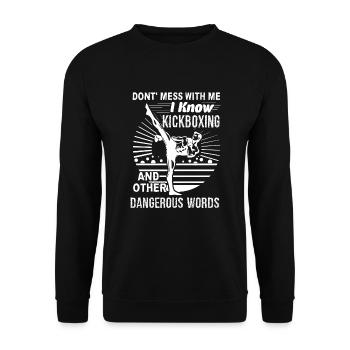 Kickboxing I Know Kickboxing - Unisex Sweatshirt - black - Front - Alina (178cm) & Michal (187cm)