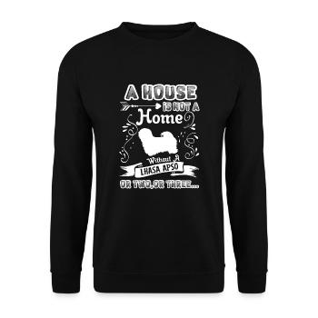 Lhasa Apso Home Without Lhasa Apso - Unisex Sweatshirt - black - Front - Alina (178cm) & Michal (187cm)
