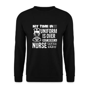 Nurse Being A Nurse Never Ends - Unisex Sweatshirt - black - Front - Alina (178cm) & Michal (187cm)