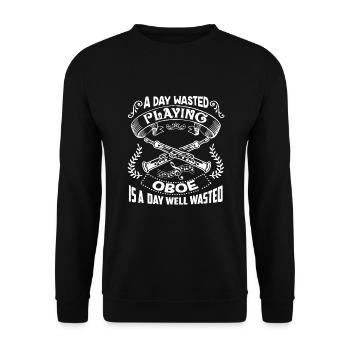 Oboe A Day Playing Oboe - Unisex Sweatshirt - black - Front - Alina (178cm) & Michal (187cm)