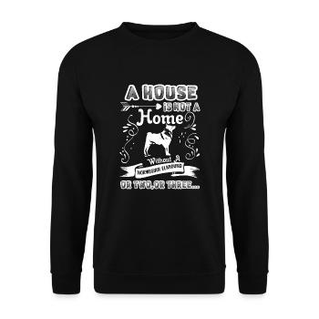 Norwegian Elkhound Home Without Norwegian Elkhound - Unisex Sweatshirt - black - Front - Alina (178cm) & Michal (187cm)