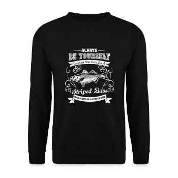 Striped bass Always Be A Striped bass - Unisex Sweatshirt - black - Front - Alina (178cm) & Michal (187cm)