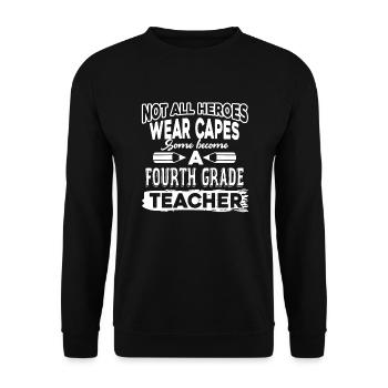 4th Grade Teacher 4th Grade Teacher Hero - Unisex Sweatshirt - black - Front - Alina (178cm) & Michal (187cm)