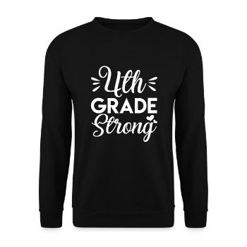 4th Grade Teacher 4th Grade Strong - Unisex Sweatshirt - black - Front - Alina (178cm) & Michal (187cm)