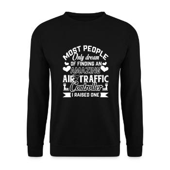 Air Traffic Controller Air Traffic Controller Mom - Unisex Sweatshirt - black - Front - Alina (178cm) & Michal (187cm)