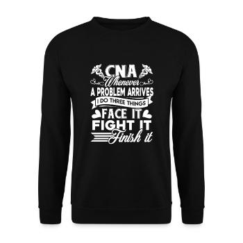 CNA CNA Solves Problem - Unisex Sweatshirt - black - Front - Alina (178cm) & Michal (187cm)