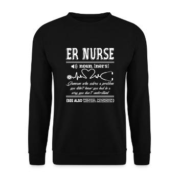 Emergency Nurse Definition - Unisex Sweatshirt - black - Front - Alina (178cm) & Michal (187cm)
