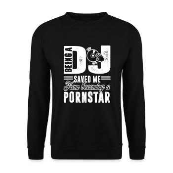 DJ Being A DJ Saved Me - Unisex Sweatshirt - black - Front - Alina (178cm) & Michal (187cm)