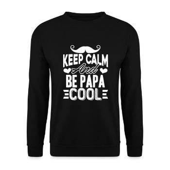 Father's Day Be Papa Cool - Unisex Sweatshirt - black - Front - Alina (178cm) & Michal (187cm)