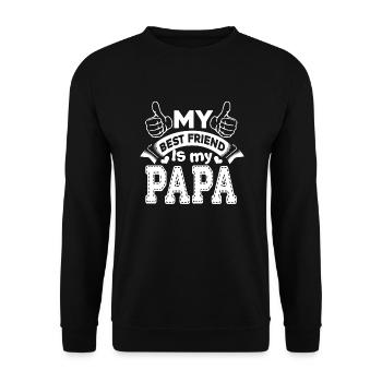 Father's Day Papa Is My Best Friend - Unisex Sweatshirt - black - Front - Alina (178cm) & Michal (187cm)