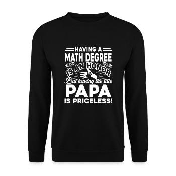 Father's Day Title Papa Is Priceless - Unisex Sweatshirt - black - Front - Alina (178cm) & Michal (187cm)