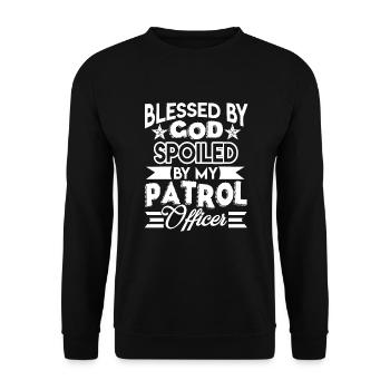 Patrol Officer Spoiled By My Patrol Officer - Unisex Sweatshirt - black - Front - Alina (178cm) & Michal (187cm)