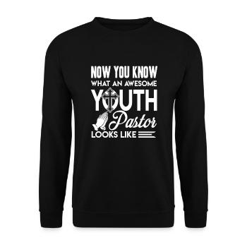 Pastor Awesome Pastor Looks Like - Unisex Sweatshirt - black - Front - Alina (178cm) & Michal (187cm)