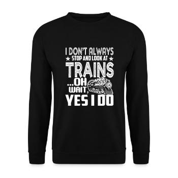 Model Railroad Funny Model Railroad - Unisex Sweatshirt - black - Front - Alina (178cm) & Michal (187cm)