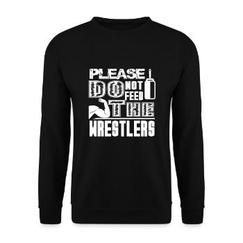 Wrestling Do Not Feed The Wrestlers - Unisex Sweatshirt - black - Front - Alina (178cm) & Michal (187cm)