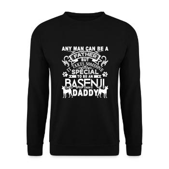 Proud To Be A Basenji Daddy - Unisex Sweatshirt - black - Front - Alina (178cm) & Michal (187cm)