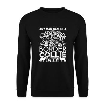 Proud Border Collie Daddy - Unisex Sweatshirt - black - Front - Alina (178cm) & Michal (187cm)