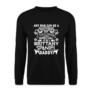 Proud Brittany Spaniel Daddy - Unisex Sweatshirt - black - Front - Alina (178cm) & Michal (187cm)