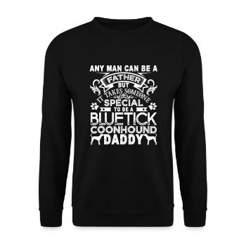 Proud Bluetick Coonhound Daddy - Unisex Sweatshirt - black - Front - Alina (178cm) & Michal (187cm)