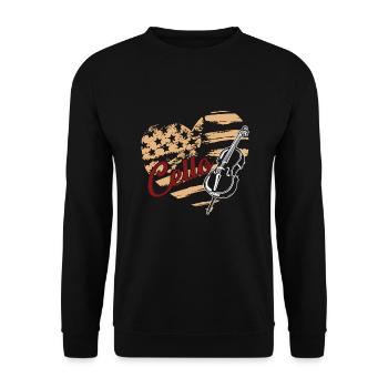 Cello Cello Flag - Unisex Sweatshirt - black - Front - Alina (178cm) & Michal (187cm)