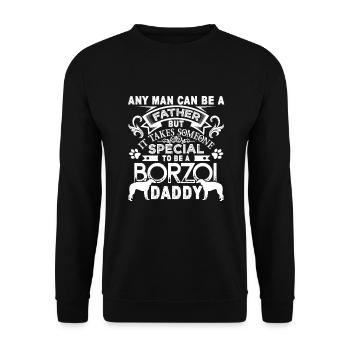 Proud Borzoi Daddy - Unisex Sweatshirt - black - Front - Alina (178cm) & Michal (187cm)