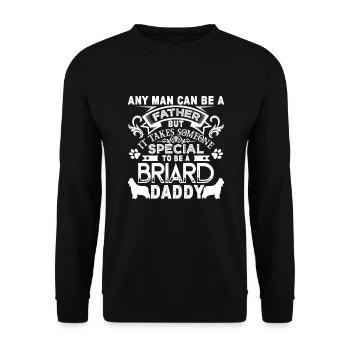 Proud Briard Dog Daddy - Unisex Sweatshirt - black - Front - Alina (178cm) & Michal (187cm)
