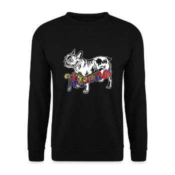 French Bulldog French Bulldog Mama - Unisex Sweatshirt - black - Front - Alina (178cm) & Michal (187cm)