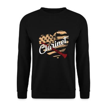 Clarinet Clarinet Flag - Unisex Sweatshirt - black - Front - Alina (178cm) & Michal (187cm)