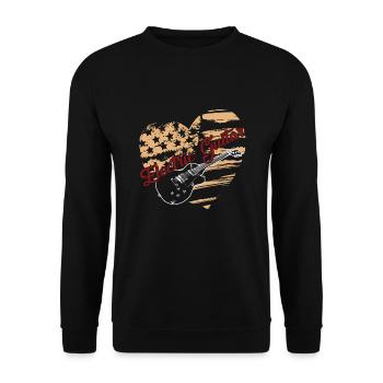 Electric Guitar Electric Guitar Flag - Unisex Sweatshirt - black - Front - Alina (178cm) & Michal (187cm)