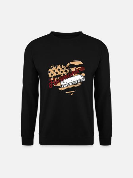 Harmonica Harmonica Flag - Unisex Sweatshirt - black