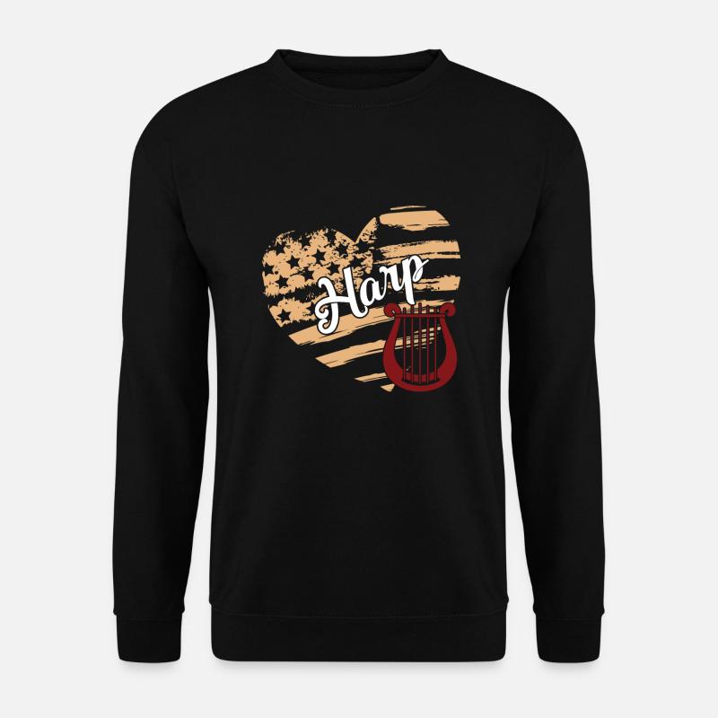 Harp Harp Flag - Unisex Sweatshirt - black