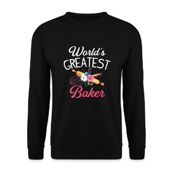 World's Greatest Baker - Unisex Sweatshirt - black - Front - Alina (178cm) & Michal (187cm)
