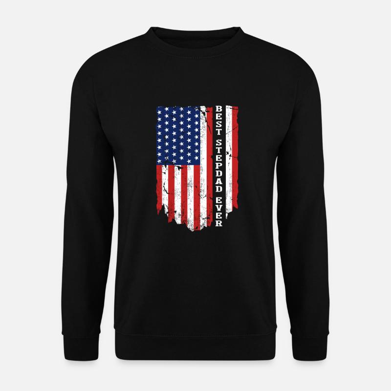 Best Stepdad Ever Flag - Unisex Sweatshirt - black
