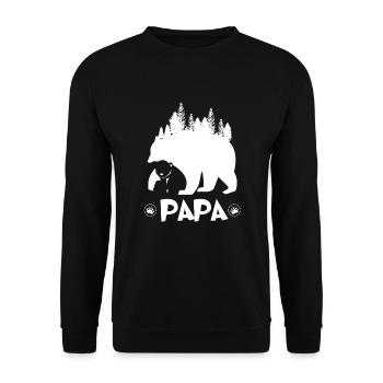 Papa Bear - Unisex Sweatshirt - black - Front - Alina (178cm) & Michal (187cm)