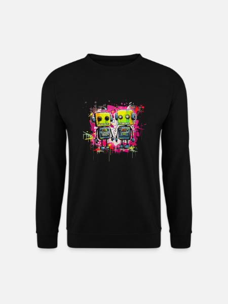 Colorful robot duo - Unisex Sweatshirt - black