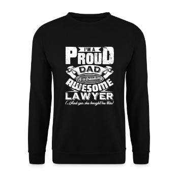 Lawyer Proud Dad Of Awesome Lawyer - Unisex Sweatshirt - black - Front - Alina (178cm) & Michal (187cm)